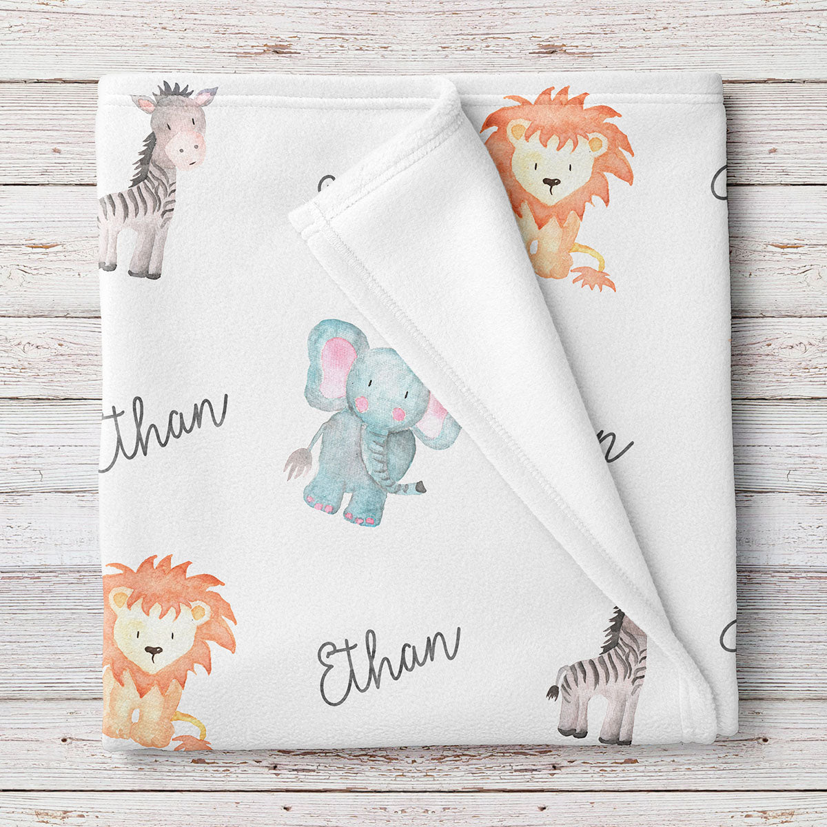 Personalized Safari Animals Baby Name Blanket – Stork Wares