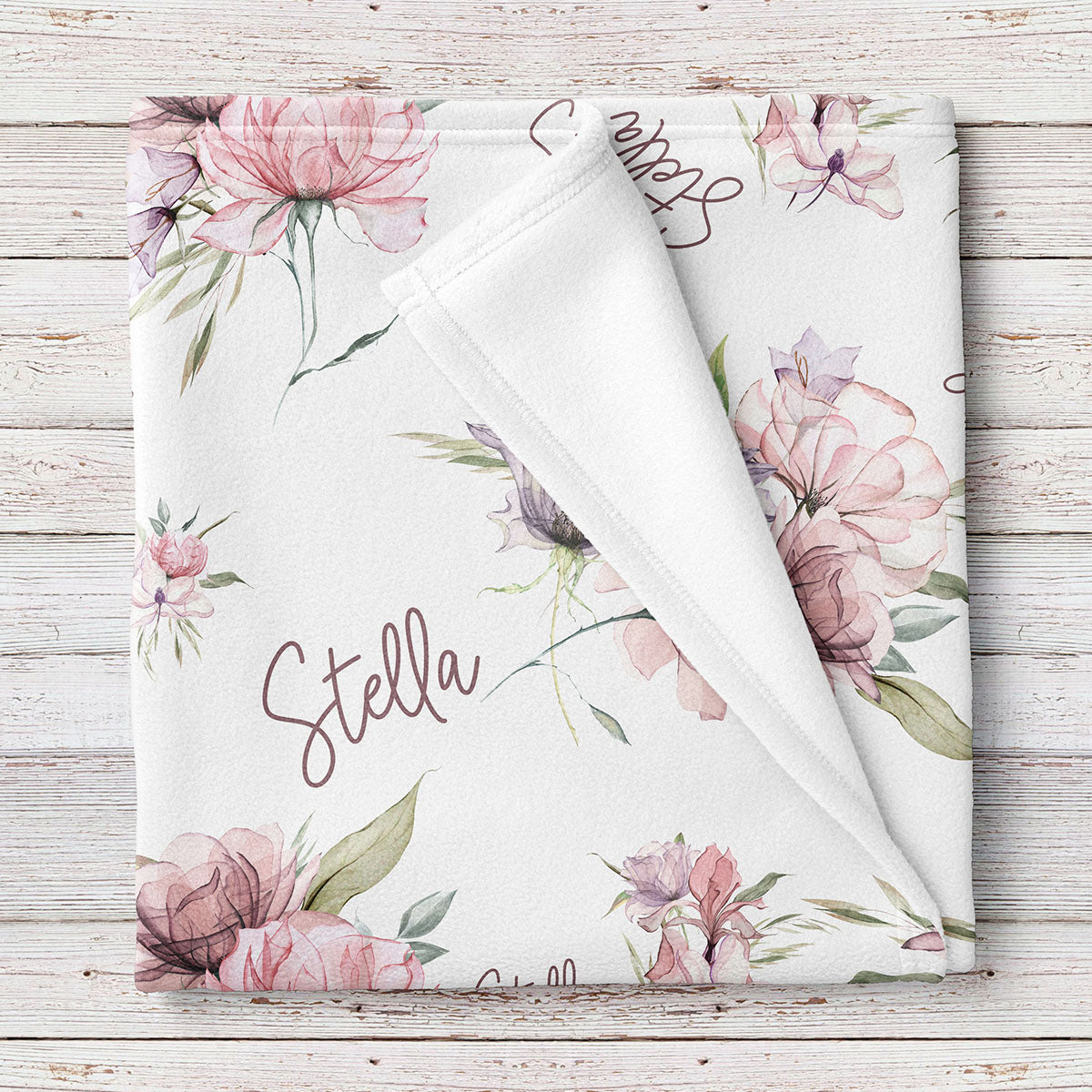 Sugarplum Dreams floral personalized baby girl blanket – Stork Wares