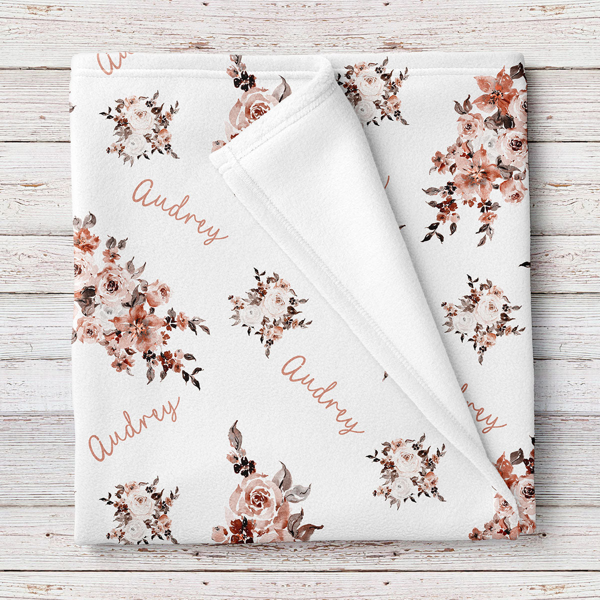 Vintage floral bouquet personalized baby girl blanket – Stork Wares